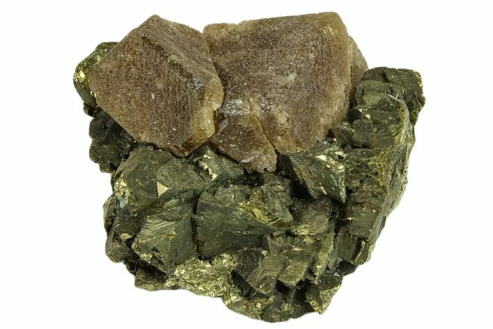 Siderite Crystals on Chalcopyrite - Peru #173392